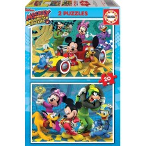 Educa - Mickey & The Roadster Racers, 2 Puzzles infantiles de 20 piezas, a partir de 3 años (17631)