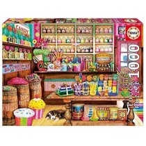 Educa Borras - Genuine Puzzles, Puzzle 1.000 piezas, Tienda de dulces (17104)