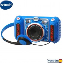 VTech - Kidizoom DUO DX, cámara digital para niños, fotos, vídeos, filtros, música, juegos, USB, color azul (3480-520022)