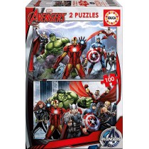 Educa - Avengers, 2 Puzzles infantiles de 100 piezas, a partir de 6 años. Ref.15771 (15771)