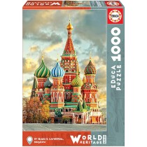 Educa Borras - Serie World Heritage, Puzzle 1.000 piezas, Catedral de San Basilio, Moscú (17998)