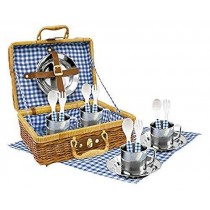 Tachan - Set picnic vichy en cesta de mimbre (20517)