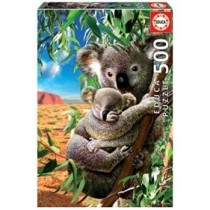 Educa Koala con su Cachorro. Puzzle de 500 pieazas. Ref. 18999, Multicolor