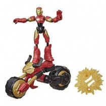 Marvel Bend and Flex, Figura de acción de Iron Man Piloto Flex, Figura de 15 cm y Mmoto para niños a Partir de 6 años