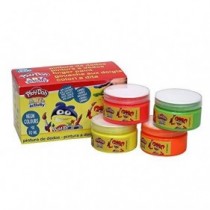 CYP Brands - Pinturas de Dedos Fluorescente Jumbo 4 Botes 70 ml, Material Escolar para Colorear, Play Doh