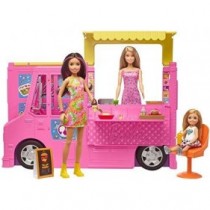Barbie- Restaurante Hermanas Incluye 3 MUÑECAS Y MAS DE 30 Accesorios, Multicolor (Mattel GWJ58)