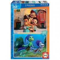 Educa Pixar Luca Disney. Set de Dos Puzzles Infantiles de 100 Piezas. A Partir de 6 años. 19181, Multicolor