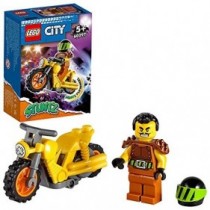 LEGO 60297 City Stuntz Moto Acrobática: Demolición, Moto con Rueda de Inercia y Mini Figura del Piloto para Niños 5 años