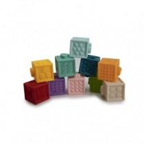 Tachan - Set de 10 Cubos blanditos de Goma, Suaves y agradables al Tacto con diseño de Colores, números y Dibujos (785T00610)