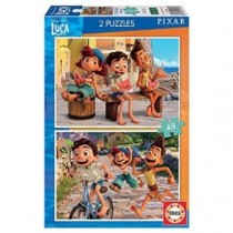 Educa Pixar Luca Disney. Set de Dos Puzzles Infantiles de 48 Piezas. A Partir de 4 años. 19180, Multicolor