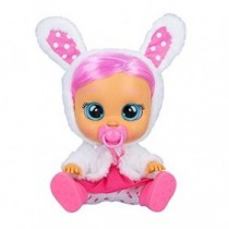 IMC TOYS CRY BABIES Dressy Coney el conejo, Muñeca interactiva que llora de verdad con pelo, ropa y Accesorios