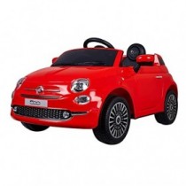 Vehiculo electrico Fiat 500 Rojo para niños, bateria 6v y con Radio Control r/c 2.4g, Luces, claxon y Encendido