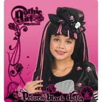 Disney I-52559 - Peluca negra y rosa para disfraz infantil