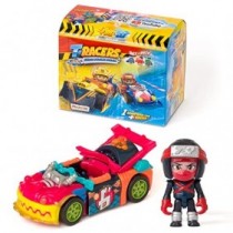 T-RACERS Serie Fire&Ice  Coche y piloto Sorpresa Coleccionable. Coche Desmontable por Partes y con Piezas Intercambiables.