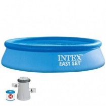 Intex 28108NP - Piscina hinchable, 1.942 litros, Redonda, Con depuradora cartucho, 1.250 litros/hora, filtro tipo H, 244x61 cm