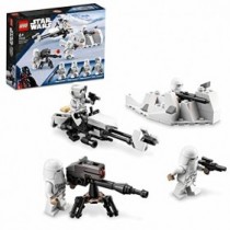 LEGO 75320 Star Wars Pack de Batalla: Soldados de Las Nieves, 4 Mini Figuras, Armas y Moto de Juguete para Niños de 6 Años
