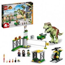 LEGO 76944 Jurassic World Fuga del Dinosaurio T. Rex, Dino, Coche y Helicóptero de Juguete para Niños de 4 Años o Más