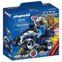 PLAYMOBIL City Action 71092 Policía - Speed Quad, Con motor de arrastre, Juguete para niños a partir de 4 años