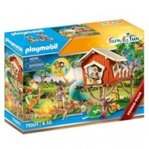 PLAYMOBIL Family Fun 71001 Aventura en la Casa del Árbol con tobogán, Fogata LED, Juguetes para niños a partir de 4 años