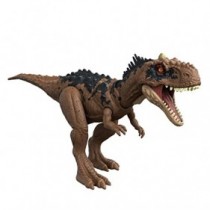 Jurassic World Rajasaurus Ruge y Golpea, dinosaurio de juguete con movimientos y sonidos,  +4 años (Mattel HDX35)