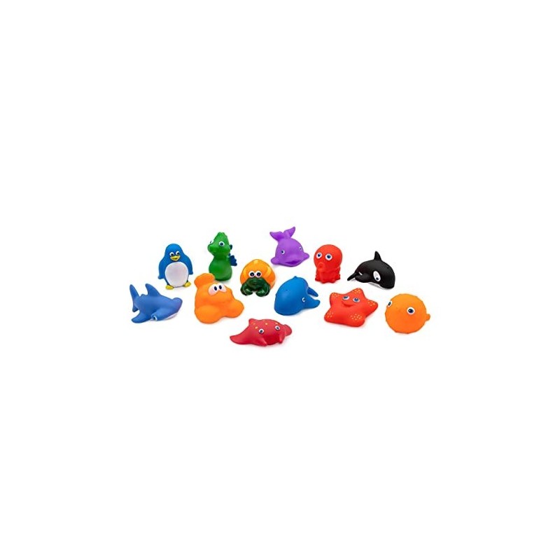 TACHAN - Bolsa 12 Figuras de baño - Animales Marinos - Material Suave y  Blando - Juguetes para la bañera.