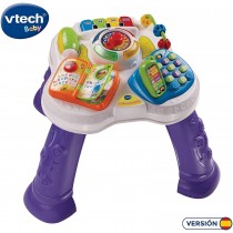 VTech Baby - Mesita parlanchina 2 en 1, mesa de actividades infantil con panel interactivo de actividades extraíble (80-148022)