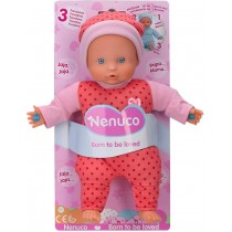 Nenuco - Muñeco Blandito 3 Funciones, hace sonidos de bebé, para niños a partir de 10 meses (Famosa 700014881)