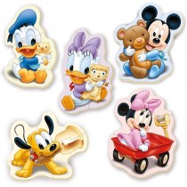 Educa - Baby Puzzles, puzzle infantil Baby Mickey, 5 Puzzles progresivos de 3 a 5 piezas, a partir de 24 meses (13813)