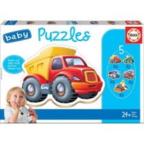 Educa - Baby Puzzles, puzzle infantil Vehículos, 5 puzzles progresivos de 2 a 5 piezas, a partir de 12 meses (14866)