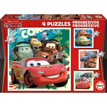 Educa - Puzzles Progresivos, puzzle infantil Cars 2 de 12,16,20 y 25 piezas, a partir de 3 años (14942)