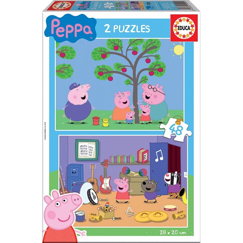 Educa - Peppa Pig, 2 infantiles de 48 piezas, a partir de 3 años (15920)