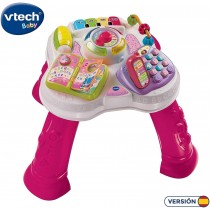 VTech Baby - Mesita parlanchina 2 en 1, mesa de actividades infantil con panel interactivo de actividades extraíble (80-148057)